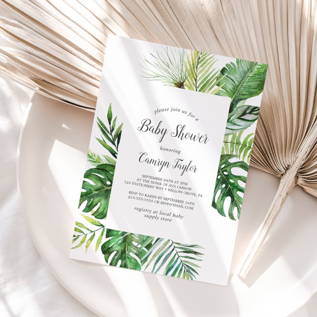 Wild Tropical Palm Baby Shower Invitation (Creator Uploaded)