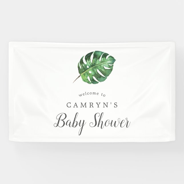 Wild Tropical Palm Baby Shower Welcome Banner (Horizontal)