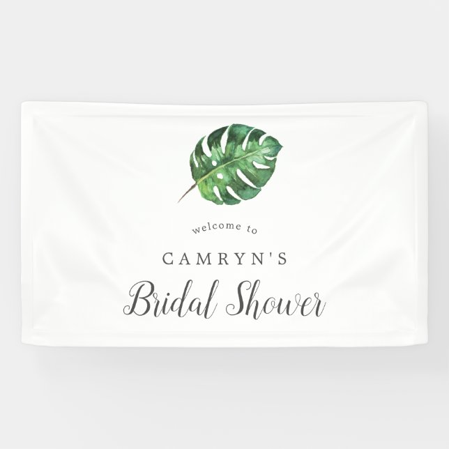 Wild Tropical Palm Bridal Shower Welcome Banner (Horizontal)
