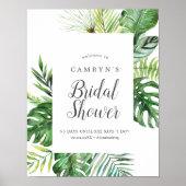 Wild Tropical Palm Bridal Shower Welcome Poster (Front)