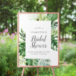 Wild Tropical Palm Bridal Shower Welcome Poster<br><div class="desc">This wild tropical palm bridal shower welcome poster is perfect for a beach theme wedding shower. The design features an exotic array of green watercolor banana palm tree leaves, ferns, foliage, botanical plants and greenery for a tropical summer feel. Customise the poster with the name of the bride, days until...</div>