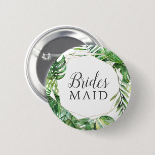 Wild Tropical Palm Bridesmaid Bridal Shower 6 Cm Round Badge
