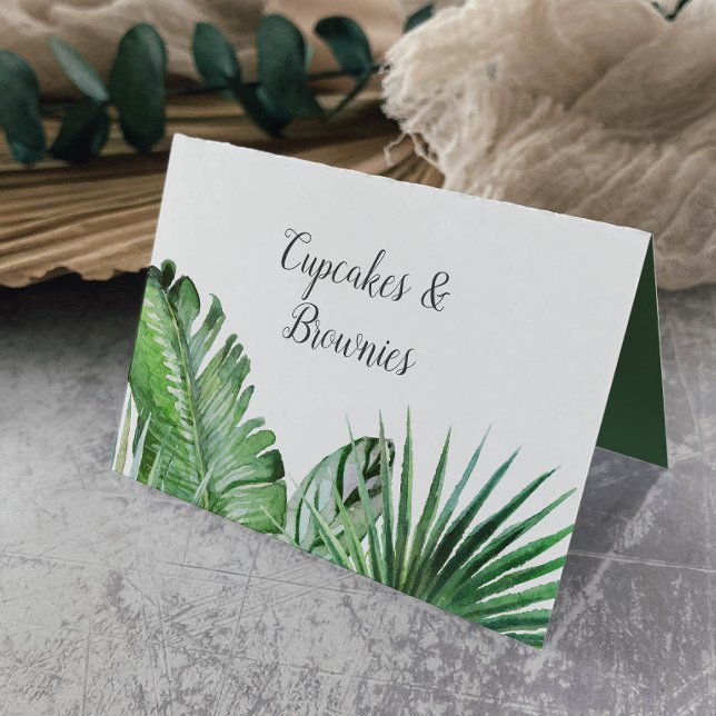 Wild Tropical Palm Buffet Food Labels Table Number (Creator Uploaded)