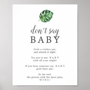 Wild Tropical Palm Don't Say Baby Game Sign