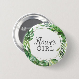 Wild Tropical Palm Flower Girl Bridal Shower 6 Cm Round Badge