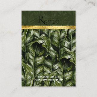 Wild Tropical palm green Logo Earring Display Business Card