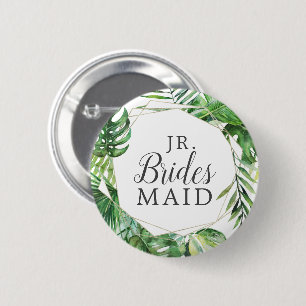 Wild Tropical Palm Jr. Bridesmaid Bridal Shower 6 Cm Round Badge