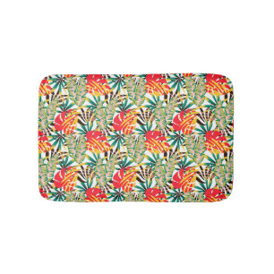 Wild Tropical Palm Leaves Bath Mat