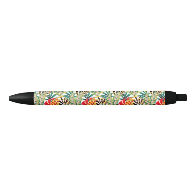 Wild Tropical Palm Leaves Black Ink Pen (Front)