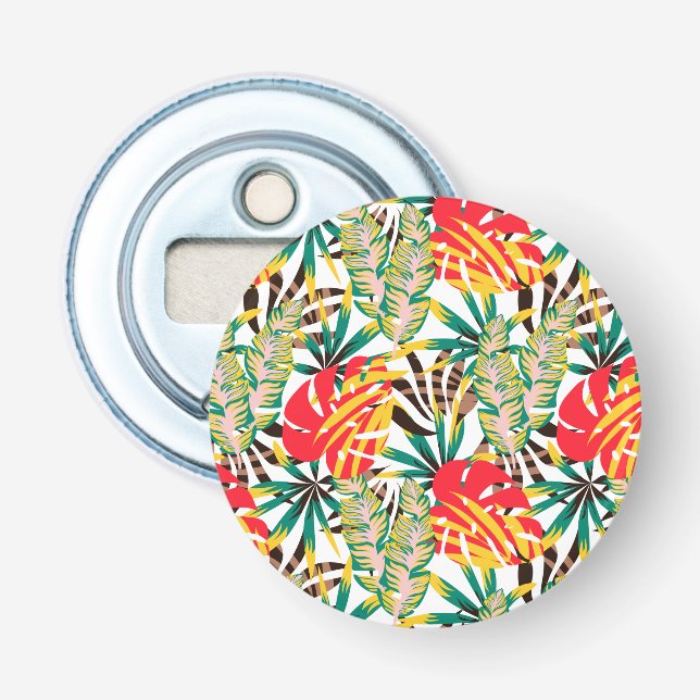 Wild Tropical Palm Leaves Bottle Opener (Front)