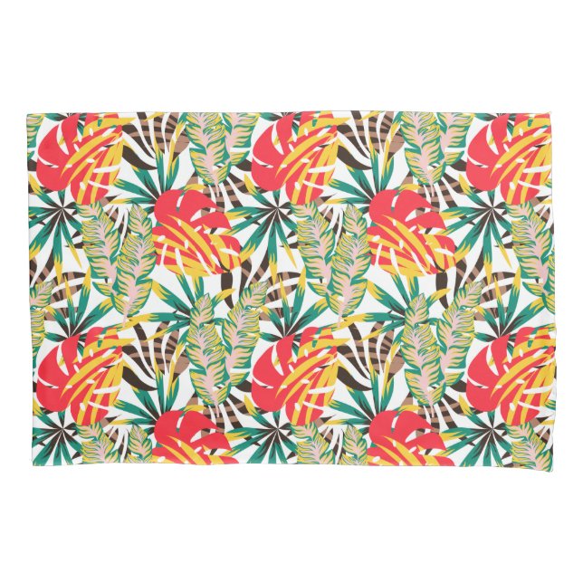 Wild Tropical Palm Leaves Pillowcase (Front)