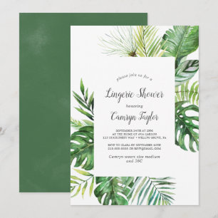 Wild Tropical Palm Lingerie Shower Invitation