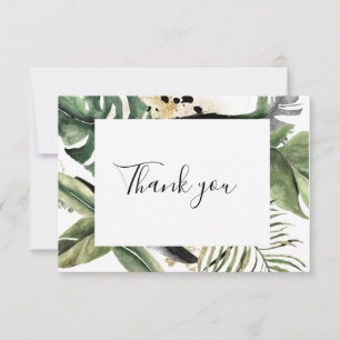 Wild Tropical Palm Monstera Thank You Card