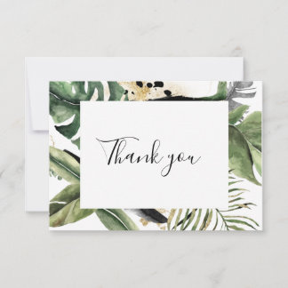 Wild Tropical Palm Monstera  Thank You Card