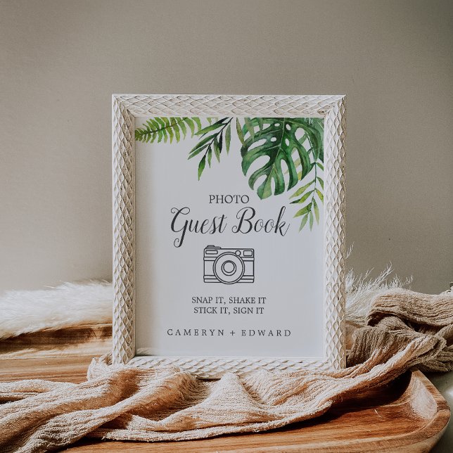 Wild Tropical Palm Photo Guest Book Sign (Creator Uploaded)