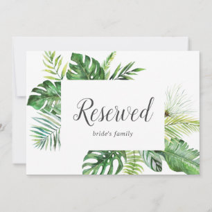 Wild Tropical Palm Reserved Sign