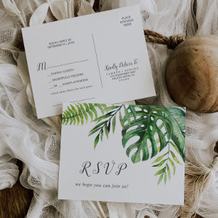 Wild Tropical Palm Song Request RSVP Postcard
