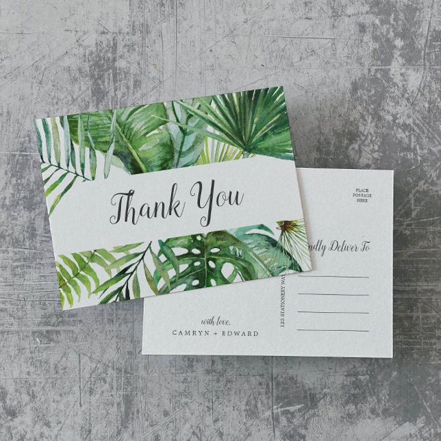Wild Tropical Palm Thank You Postcard (Creator Uploaded)