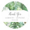Wild Tropical Palm Thank You Wedding Favour Sticke