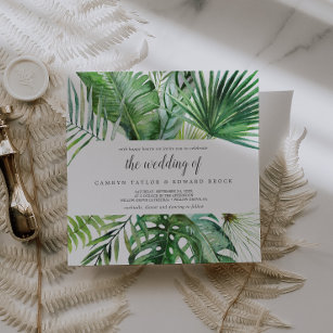 Wild Tropical Palm The Wedding Of Square Wedding Invitation
