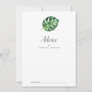 Wild Tropical Palm Wedding Advice Card