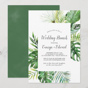Wild Tropical Palm Wedding Brunch Invitation