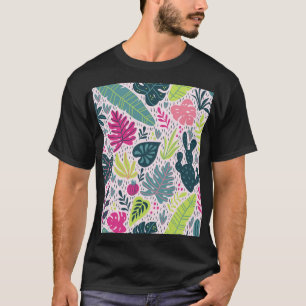 Wild tropical rainforest, vintage repeating patter T-Shirt