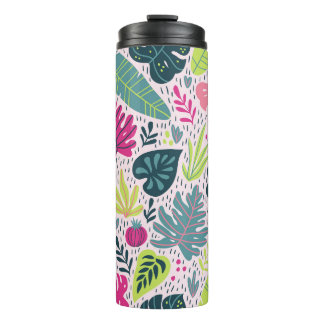Wild tropical rainforest, vintage repeating patter thermal tumbler