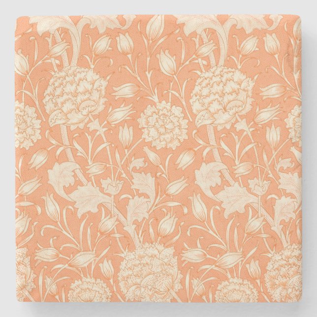 Wild Tulip Pattern (by William Morris) Stone Coaster (Front)