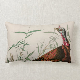 Wild Turkey Birds of America Audubon Print Lumbar Cushion