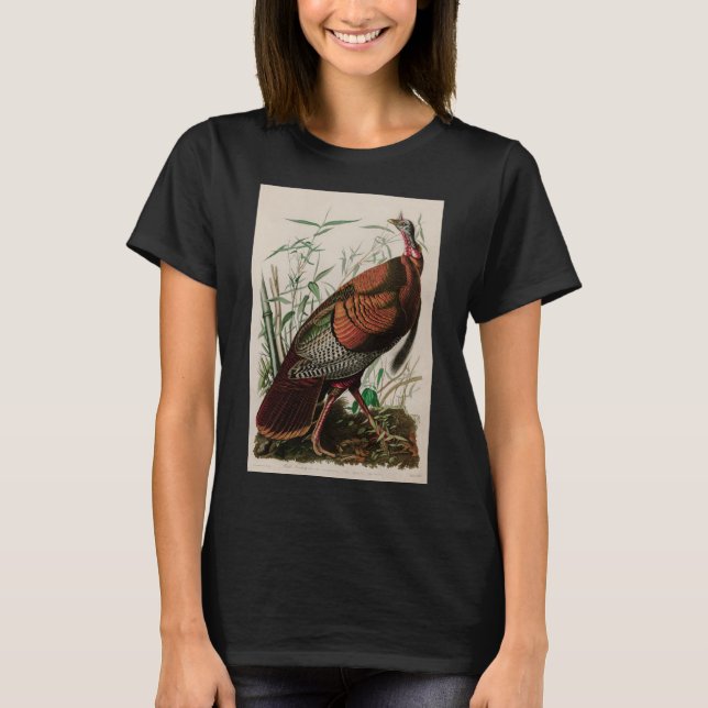 Wild Turkey Birds of America Audubon Print T-Shirt (Front)