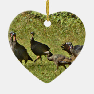 Wild Turkey, Camouflage colours Ceramic Tree Decoration