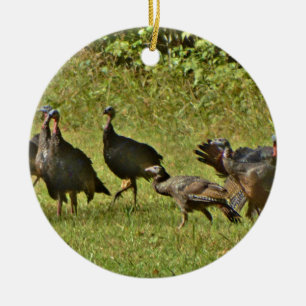 Wild Turkey, Camouflage colours Ceramic Tree Decoration