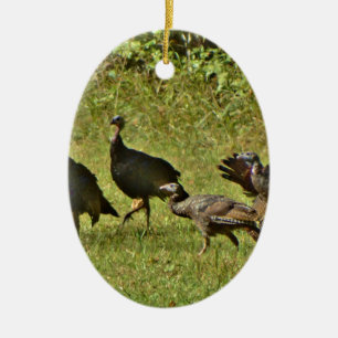 Wild Turkey, Camouflage colours Ceramic Tree Decoration