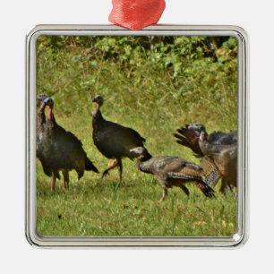 Wild Turkey, Camouflage colours Metal Tree Decoration