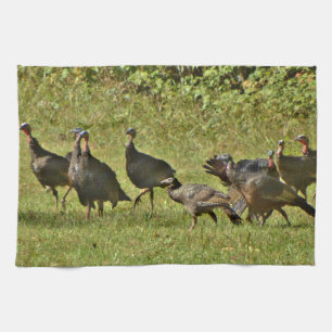 Wild Turkey, Camouflage colours Tea Towel