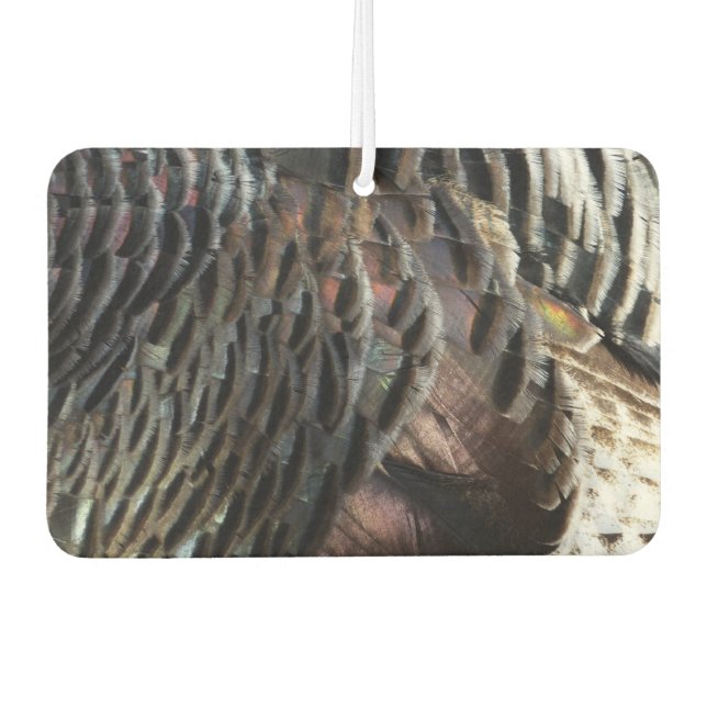 Wild Turkey Feathers I Abstract Nature Design Car Air Freshener (Front)