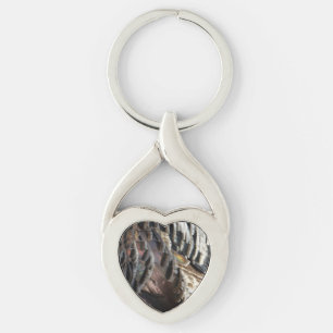 Wild Turkey Feathers I Abstract Nature Design Key Ring