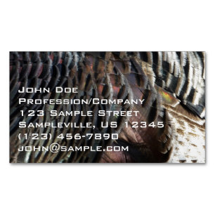 Wild Turkey Feathers I Abstract Nature Design Magnetic Business Card