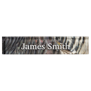 Wild Turkey Feathers I Abstract Nature Design Nameplate
