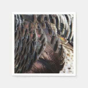 Wild Turkey Feathers I Abstract Nature Design Napkin