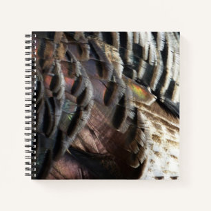 Wild Turkey Feathers I Abstract Nature Design Notebook