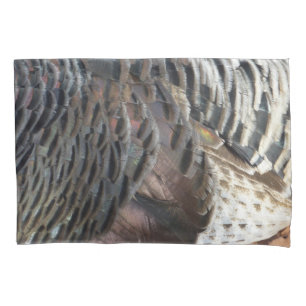 Wild Turkey Feathers I Abstract Nature Design Pillowcase