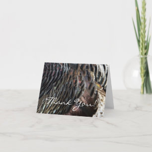 Wild Turkey Feathers I Abstract Nature Design Thank You Card