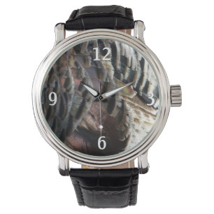Wild Turkey Feathers I Abstract Nature Design Watch