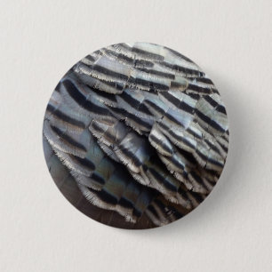 Wild Turkey Feathers II Abstract Nature Design 6 Cm Round Badge