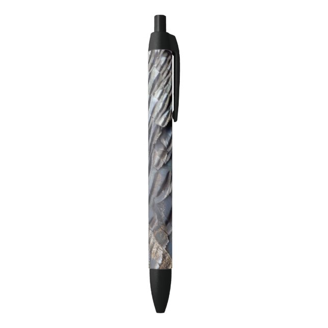 Wild Turkey Feathers II Abstract Nature Design Black Ink Pen (Bottom (Vertical))