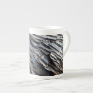 Wild Turkey Feathers II Abstract Nature Design Bone China Mug