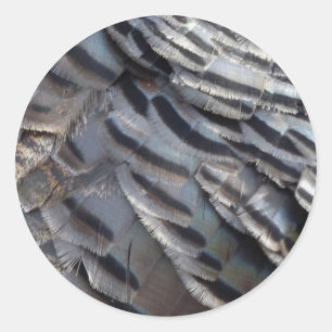 Wild Turkey Feathers II Abstract Nature Design Classic Round Sticker
