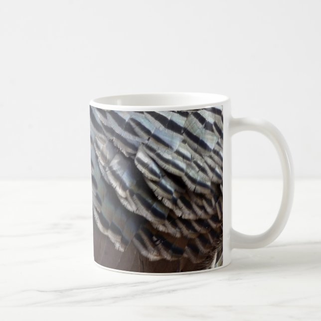 Wild Turkey Feathers II Abstract Nature Design Coffee Mug (Right)